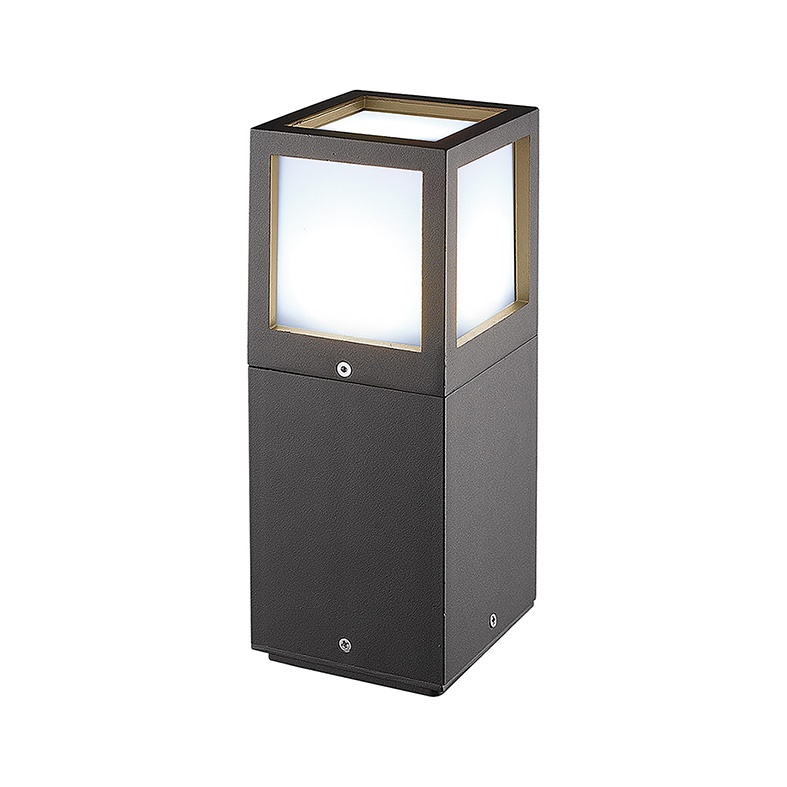 Bollard LED 15W antracite IP54 resistente esterno giardini vialetti spazi pubblici
