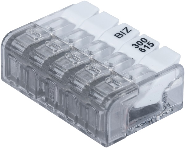 Morsetto a molla 5 ingressi BizWing mini 2.5 per cavi 0,2-2,5 mm² impianti ottimizzati installazioni rapide