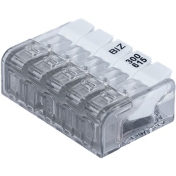 Morsetto a molla 5 ingressi BizWing mini 2.5 per cavi 0,2-2,5 mm² impianti ottimizzati installazioni rapide