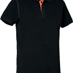 Polo Oxford nera 3XL morbida resistente apertura due bottoni ideale lavoro professionale