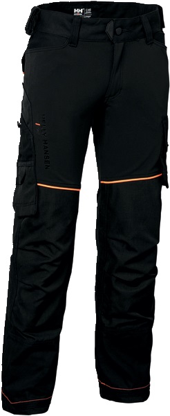 Pantaloni da lavoro Evolution neri elasticizzati con rinforzi Cordura® per installatori elettrici