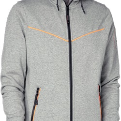 Felpa con cappuccio Evolution grigio chiné traspirante tasche con cerniera vita regolabile per installatori e uso quotidiano