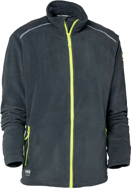 Giacca micropile grigia Aker taglia XL con cerniera e tasche lampo riflettenti