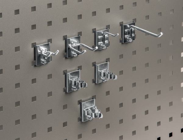 Kit 25 ganci porta-utensili per pannelli forati veicoli commerciali organizzazione efficiente