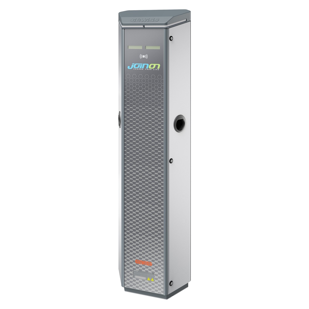 COLONNINA RICARICA VEICOLI ELETTRICI JOINON RFID 11 KW DOPPIA PRESA T2S IP55