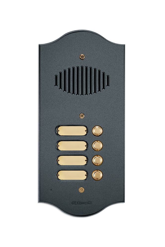 Serie Roma - Pulsantiera audio 20 pulsanti 2 file, ottone PVD antracite 3mm, per gruppo Ikall, portalampade