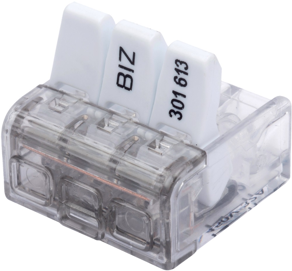 Morsetto di collegamento con leve 3 BizWing 4 ingressi 0,2-4 mm²