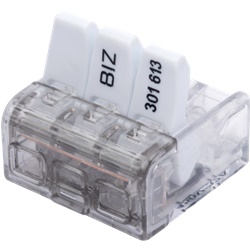 Morsetto a molla BizWing 3 ingressi 0,2-4 mm² collegamento rapido trasparente