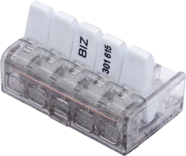 Morsetto a molla BizWing 5 ingressi 0,2-4 mm² 32A installazioni rapide