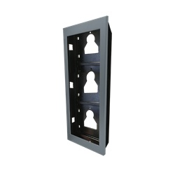 Telaio da incasso 3 moduli Ultra alluminio silver per pulsantiere, resistente corrosione e UV, dimensioni compatte