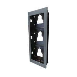 Telaio da incasso 3 moduli Ultra alluminio silver per pulsantiere, resistente corrosione e UV, dimensioni compatte