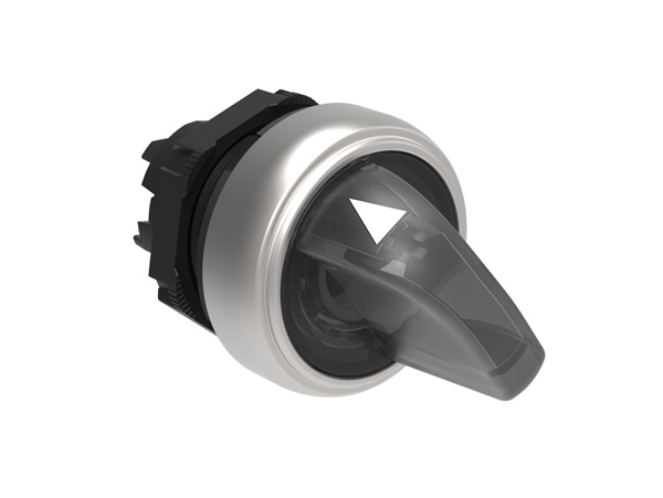 Selettore luminoso bianco Ø22mm 2 posizioni 0-1 plastica cromata serie Platinum controllo industriale