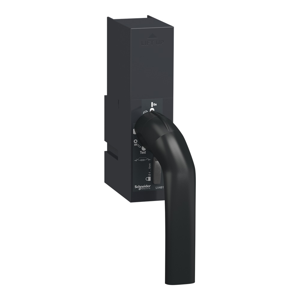 Maniglia rotativa nera frontale per sezionatori FuPact GS 63-200A, bloccabile IP20