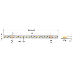 STRI.LED striscia LED 8W/m 48V IP20 CRI90 luce naturale per interni