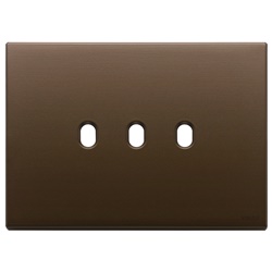 Placca 3 moduli metallo bronzo scuro spazzolato per comandi Vintage