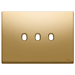 Placca 3 moduli metallo oro Vintage per comandi elettrici design classico