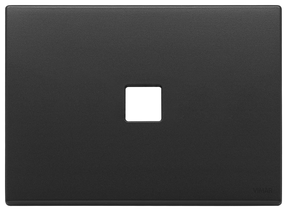 Placca 3 moduli Flat metallo grigio antracite per comando elettrico