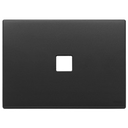 Placca 3 moduli Flat metallo grigio antracite per comando elettrico