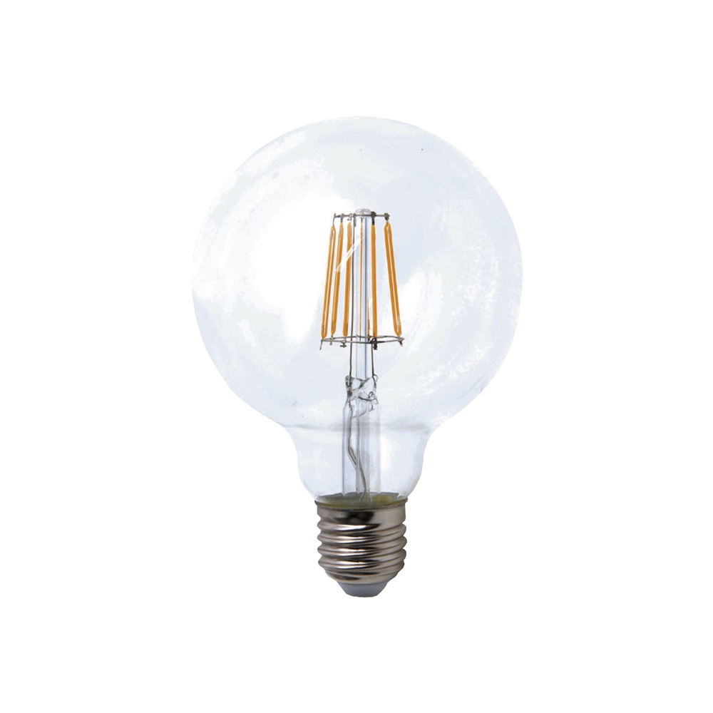 Lampadina LED trasparente dimmerabile 8W 2700K attacco E27 per ambienti domestici e commerciali