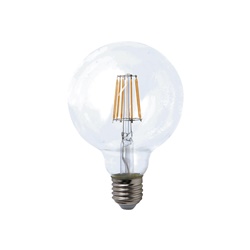 Lampadina LED trasparente dimmerabile 8W 2700K attacco E27 per ambienti domestici e commerciali