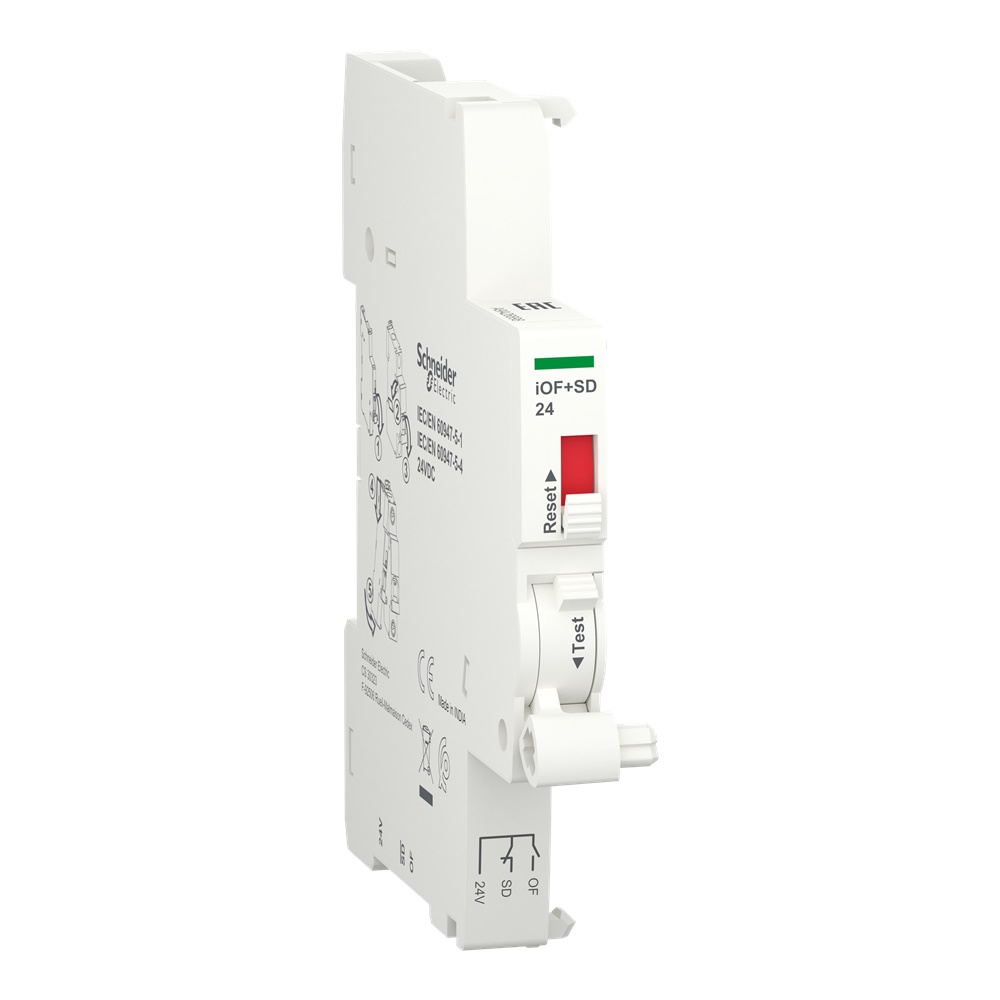 Auxiliare sgancio aperto-chiuso 24Vcc contatti 1NO+1NC segnalazione guasto per interruttori iC40 iC60 iID iCV40