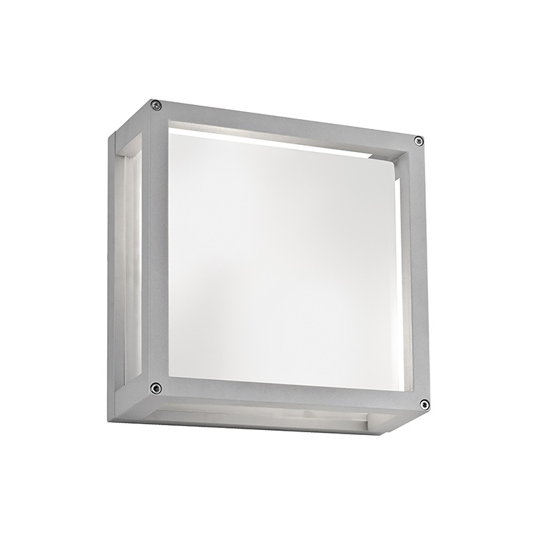 Applique plafoniera esterno IP54 alluminio pressofuso attacco E27 per lampadine LED grigio