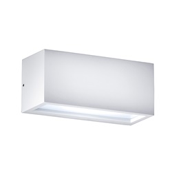 Apparecchio biemissione LED da parete IP55 alluminio pressofuso per esterni con alimentatore integrato e finiture multiple
