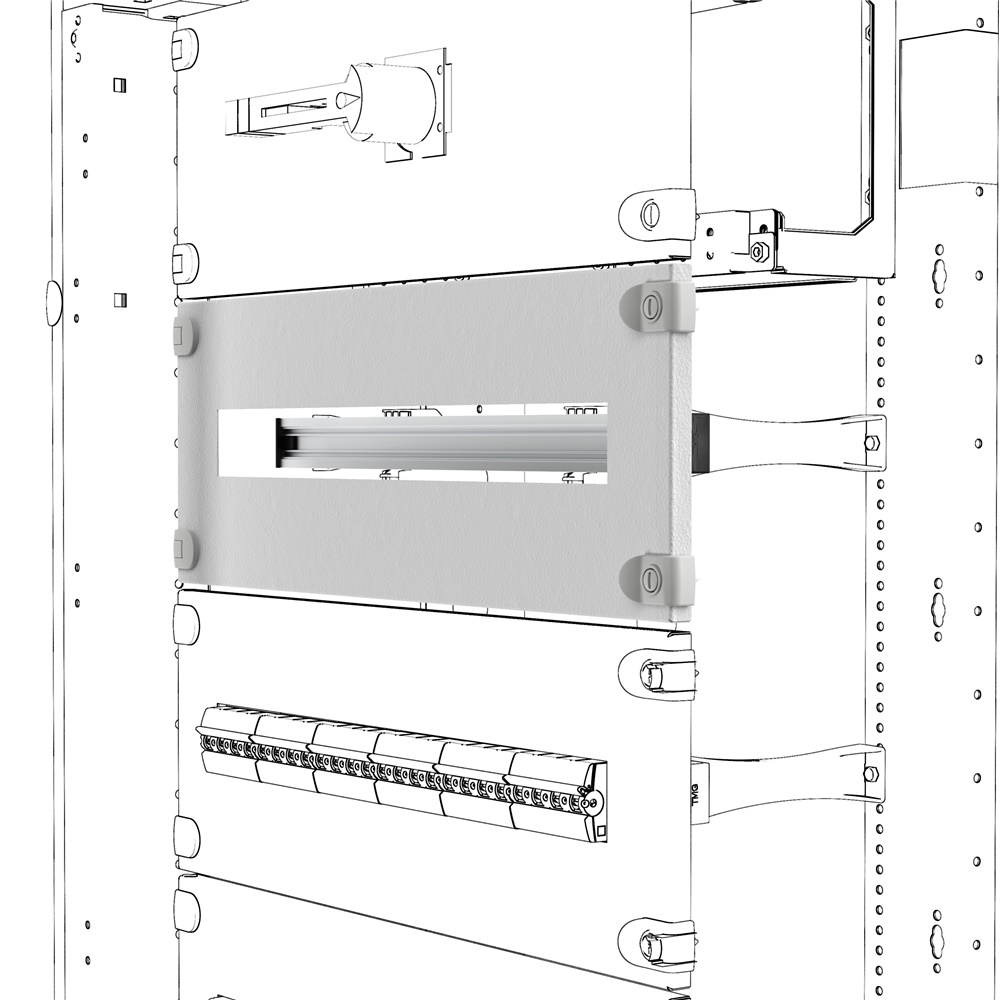PANNELLO FINISTRATO - CON GUIDA DIN - QDX - 24 MODULI - 600X200MM