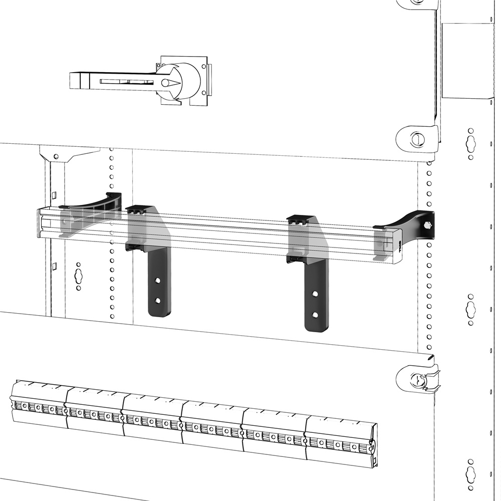 QDX Staffe DIN interne modulo profilo utile 220 per quadri componibili fino a 630A IP43