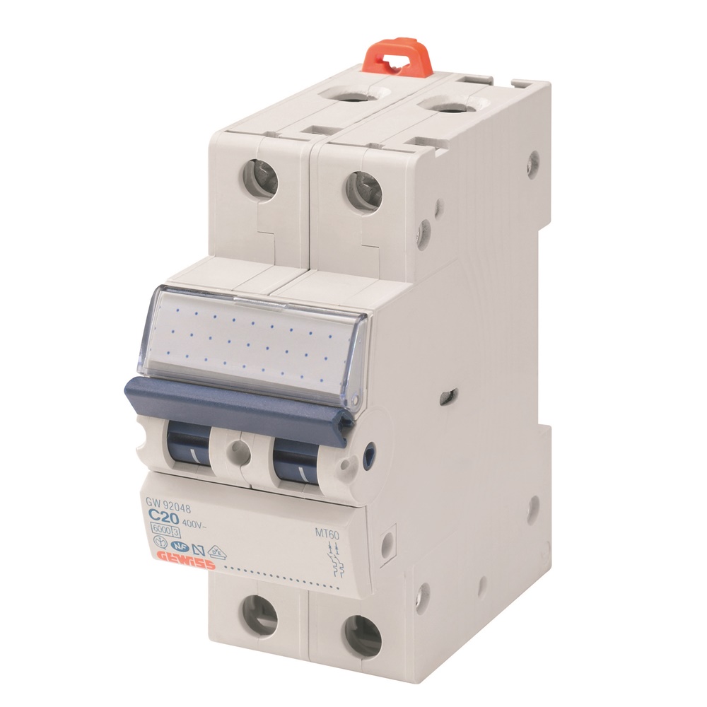 Interruttore magnetotermico 2 poli B40 10kA 2 moduli protezione circuiti civili e industriali