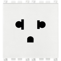 Presa SICURY 2P+T 16A 250V standard euroamericano polarizzato bianco 2 moduli