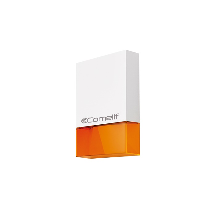 Sirena wireless da esterno bianca, batteria inclusa, configurabile da remoto, funzione deterrente