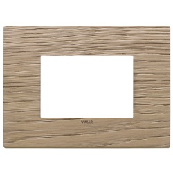 Placca 3 moduli legno rovere per installazioni elettriche design solido