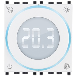 Termostato rotella 2 moduli 100-240V bianco controllo temperatura riscaldamento condizionamento LED