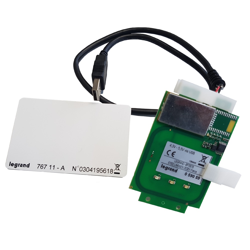 Kit lettore badge RFID identificazione utente contabilizzazione consumi ricarica