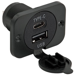 Doppia presa USB+USB-C 5V 3A ricarica rapida compatta per uso residenziale e professionale