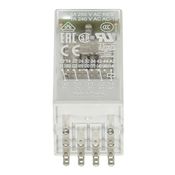 Relè interfaccia pluggable 24V DC 4 contatti scambio oro per impianti industriali e civili
