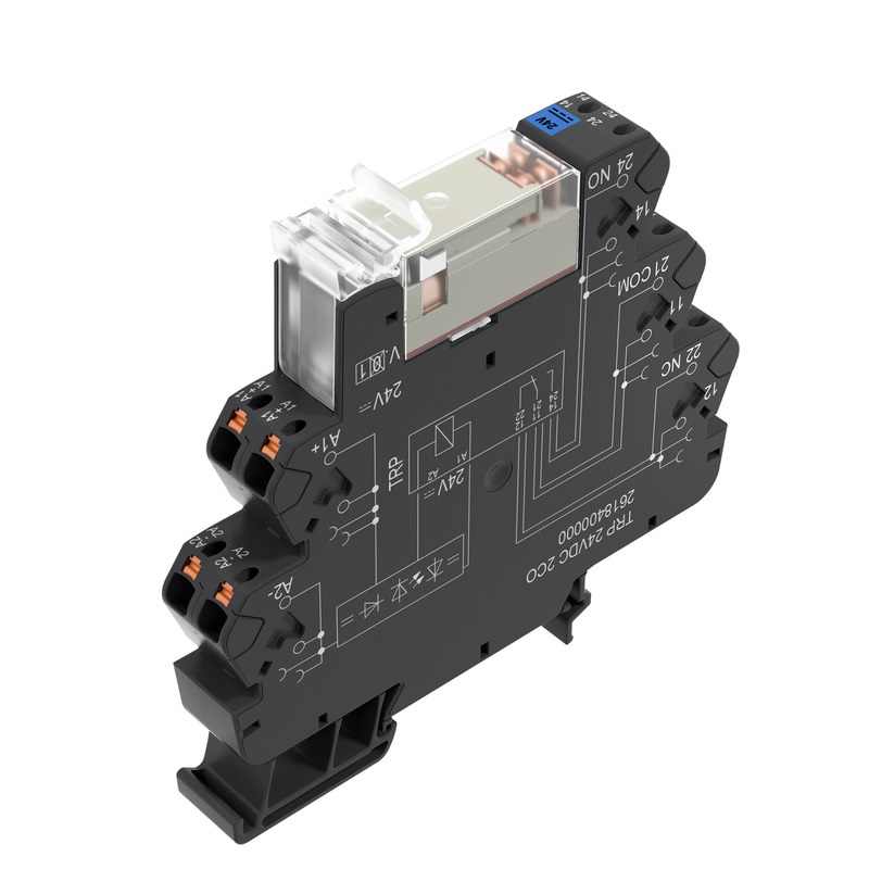 Modulo relè elettromeccanico 24V DC 16A 1 contatto scambio LED controllo circuiti elettrici professionali