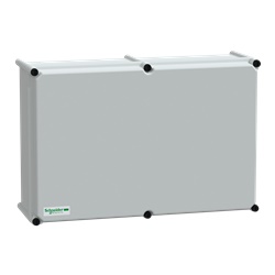 Cassetta PLS, retro in poliestere, coperchio PC opaco IP65 36x54x18cm