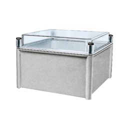 Cassetta PLS, retro in poliestere, coperchio trasparente per PC IP65 27x27x18cm