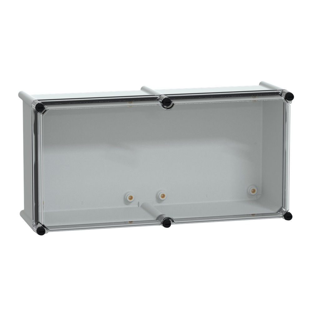 Cassetta PLS, retro in poliestere, coperchio trasparente per PC IP65 27x54x18cm