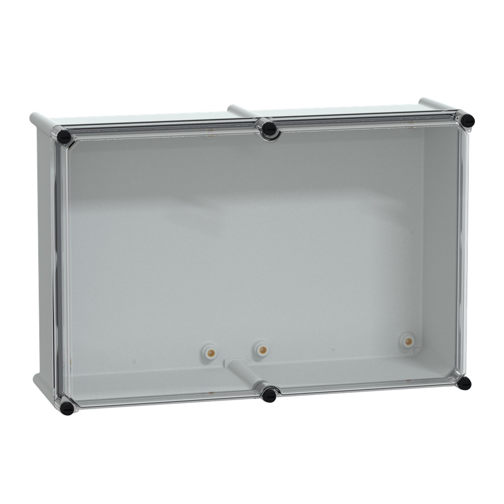 Cassetta PLS, retro in poliestere, coperchio trasparente per PC IP65 36x54x18cm