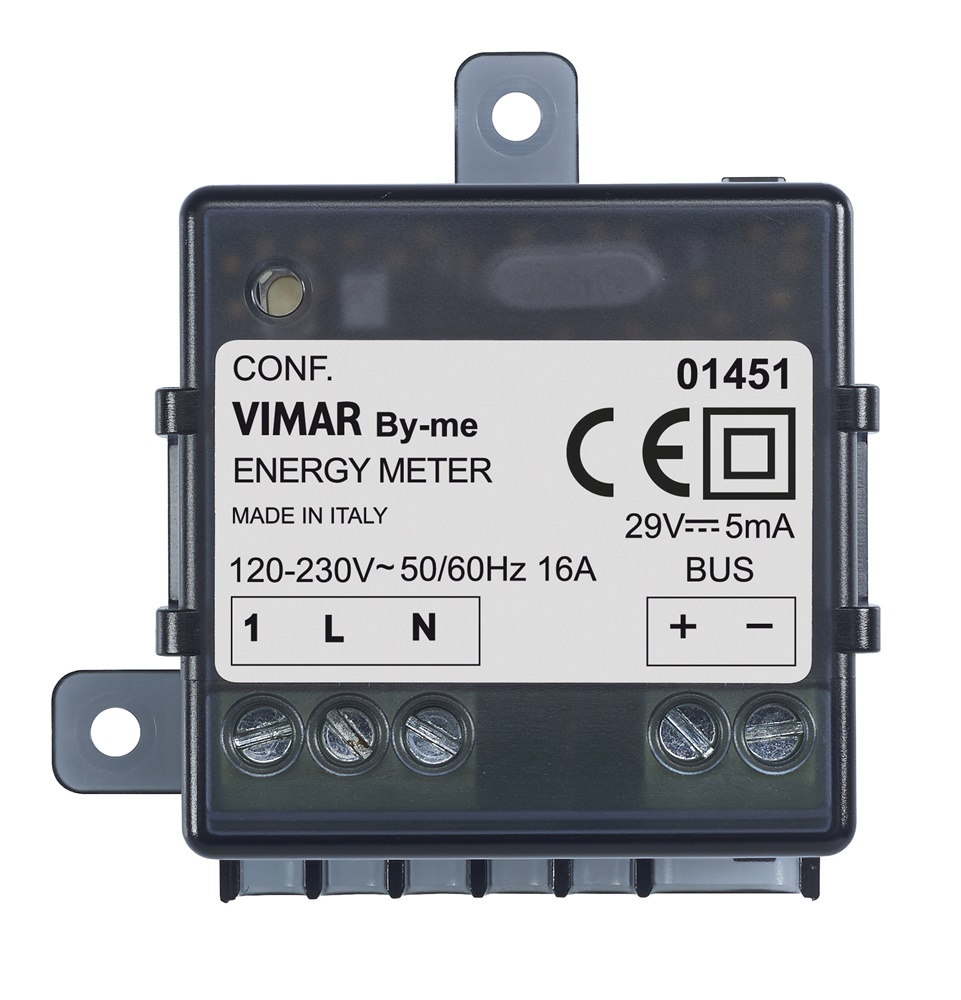Misuratore energia con sensore corrente integrato potenza 3680W installazione incasso