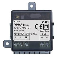 Misuratore energia con sensore corrente integrato potenza 3680W installazione incasso