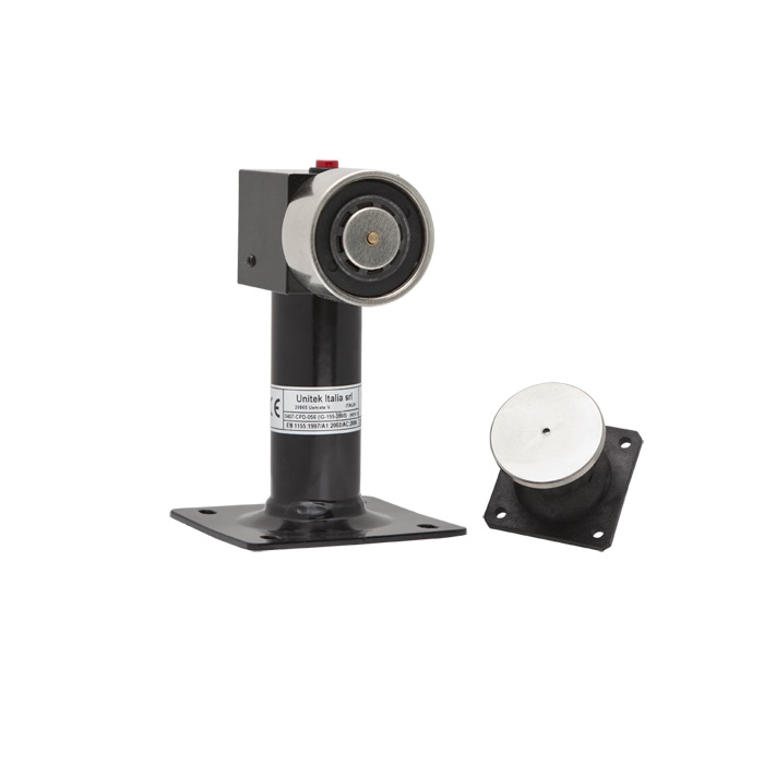 Elettromagnete 50kg porte tagliafuoco, staffa 15cm inclusa, 24VDC 50mA, EN1155