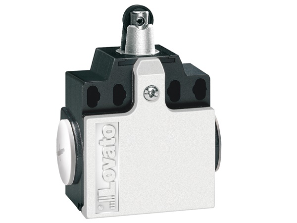 Finecorsa serie K asta con rotella metallo 1NO+1NC custodia plastica industriale EN 50047