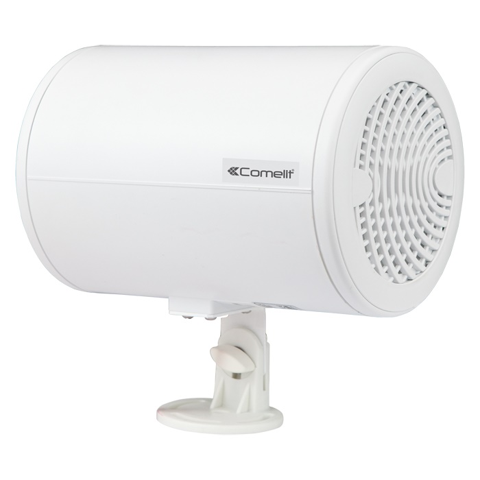 Proiettore bidirezionale 6+6W, ABS bianco, staffa orientabile, cavo resistente fuoco, EN54-24