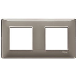 Placca 4 moduli tecnopolimero Reflex cenere interasse 71 mm per installazioni elettriche