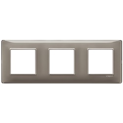 Placca 6 moduli (2+2+2) interasse 71 mm tecnopolimero Reflex cenere per impianti elettrici