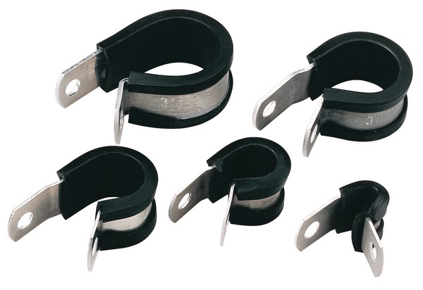 P-Clip alluminio con profilo neoprene 6.4mm fissaggio tubi e cavi alta resistenza vibrazioni isolamento elettrico